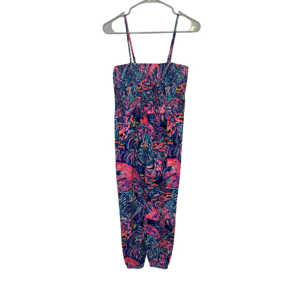 Lilly Pulitzer jemma Jumpsuit sz 12/14 XL girls cruise beach wear coastal - Picture 2 of 7